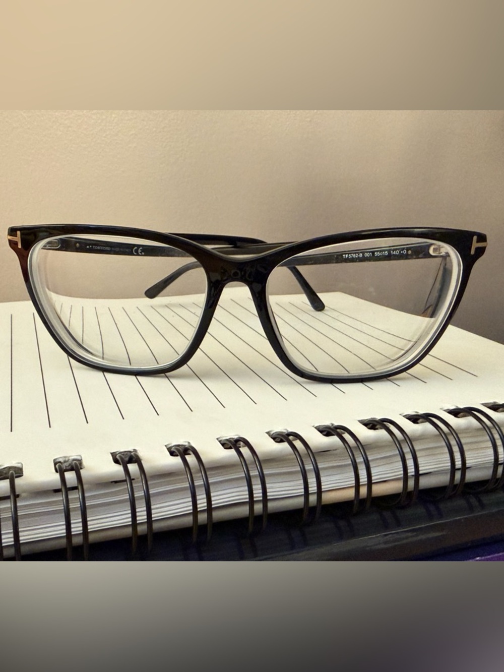 Tom Ford TF5762-B 001 Shiny Black Glasses Frames
